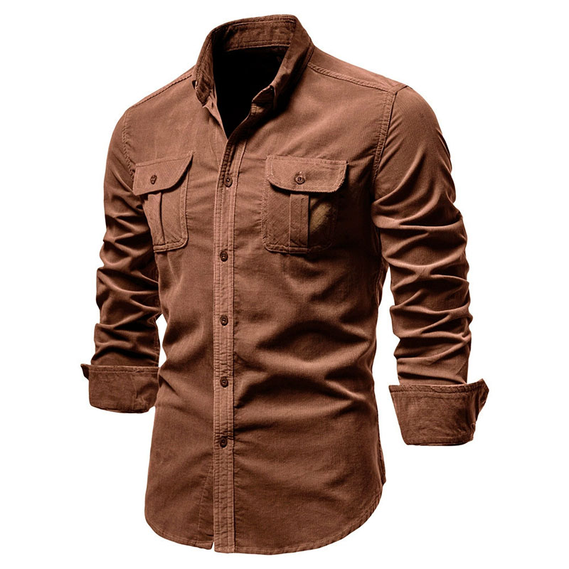 Men's Corduroy Casual Shirt Ja - Corduroy Button Up Shirt Men 评论和价格