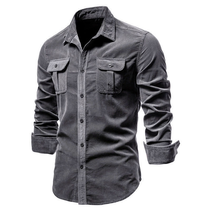 Men's Corduroy Casual Shirt Ja - Corduroy Button Up Shirt Men 评论和价格