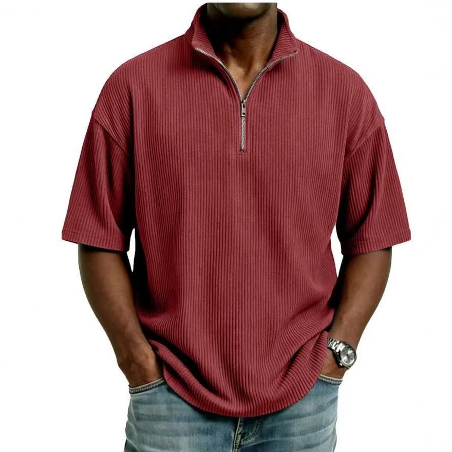 Summer Corduroy Stand-up Colla - Corduroy Button Up Shirt Men 评论和价格