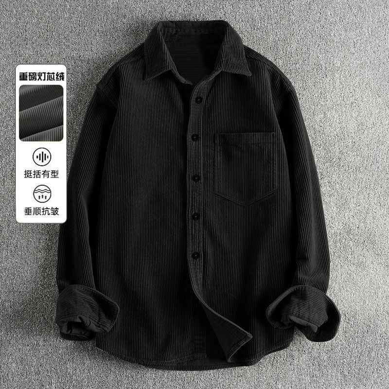 Autumn Men's Corduroy Long Sle - Corduroy Button Up Shirt Men 评论和价格