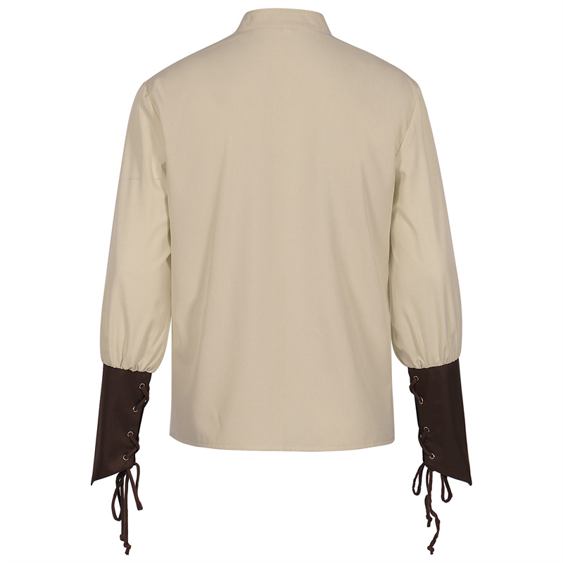 Men's Medieval Pirate Shirt Re - Medieval Gothic Lace Up Pirate Shirt 评论和价格