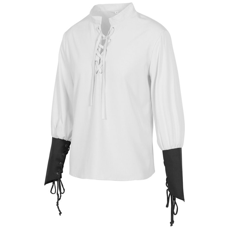 Men's Medieval Pirate Shirt Re - Medieval Gothic Lace Up Pirate Shirt 评论和价格