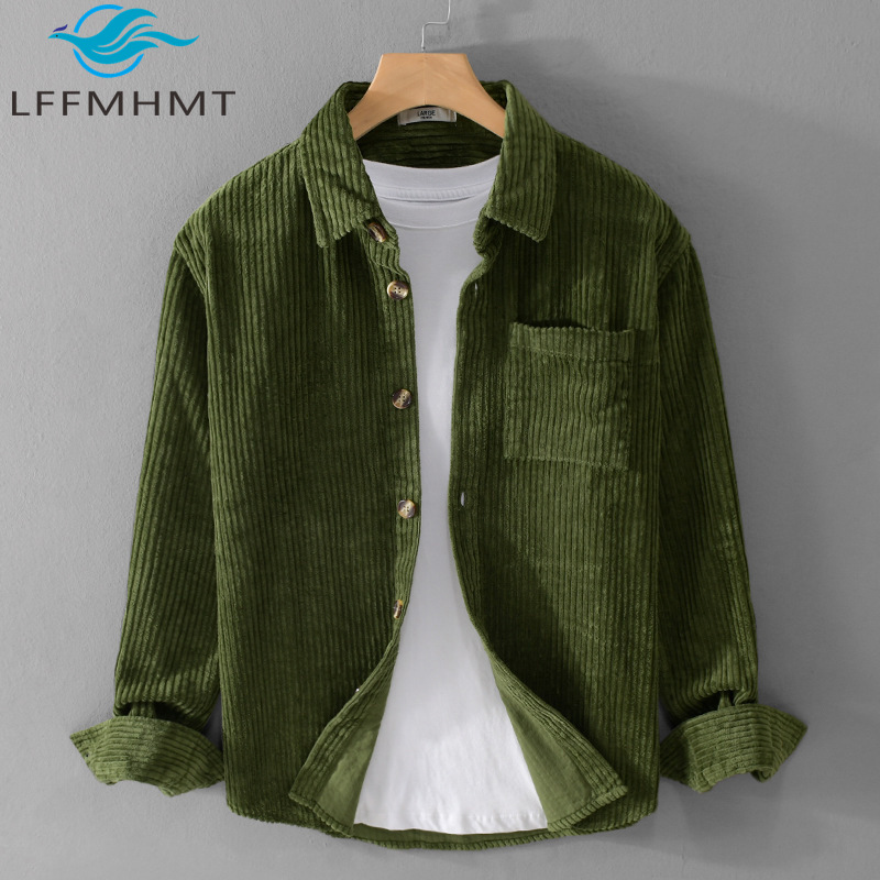 2026 New Men's Corduroy Shirt  - Corduroy Button Up Shirt Men 评论和价格