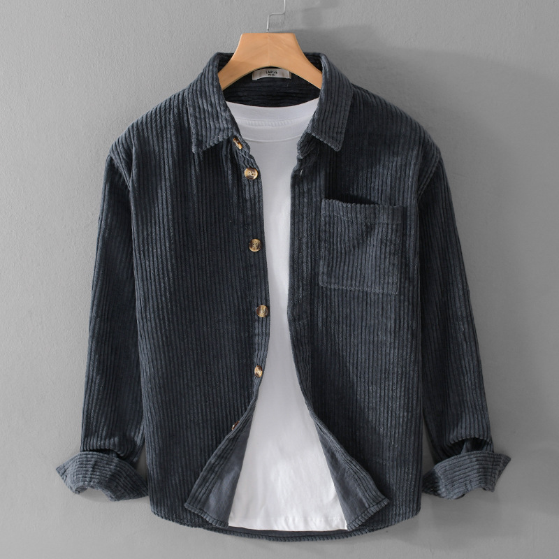 2026 New Men's Corduroy Shirt  - Corduroy Button Up Shirt Men 评论和价格