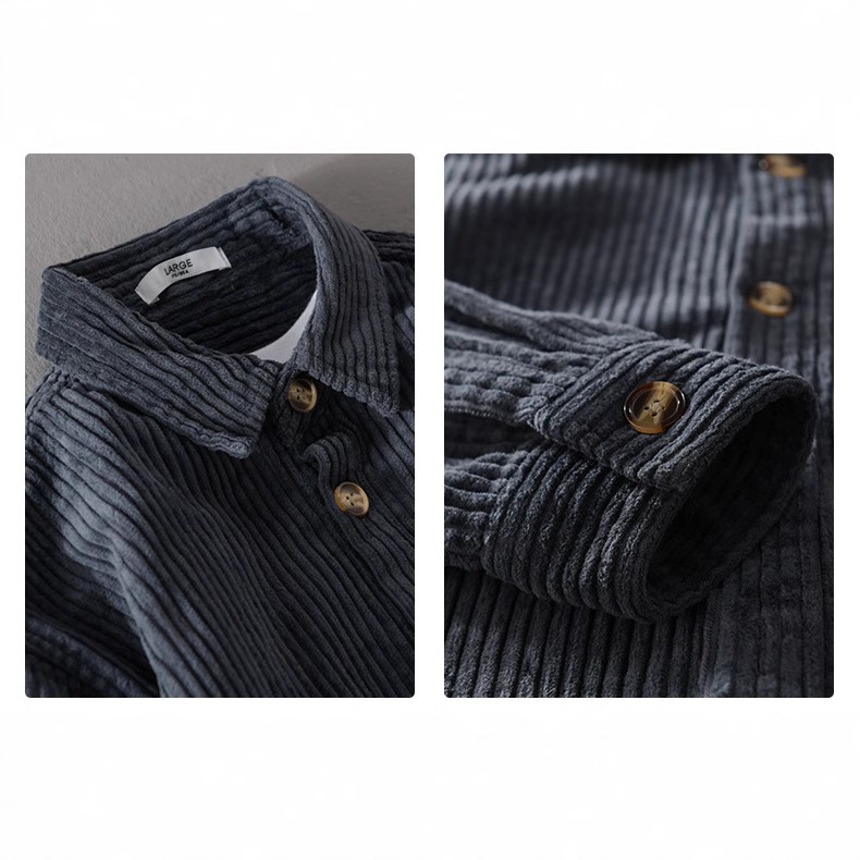 2026 New Men's Corduroy Shirt  - Corduroy Button Up Shirt Men 评论和价格