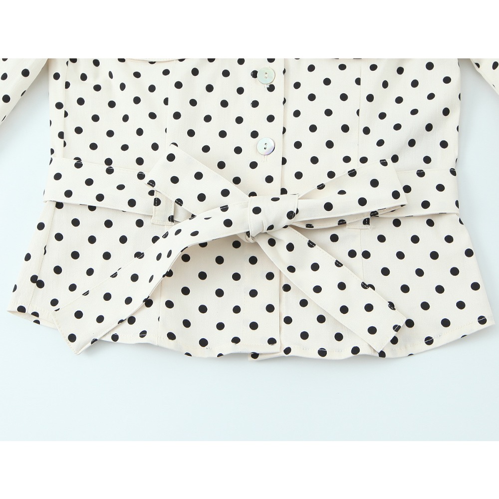 Elegant Chic Fitted Polka Dot  - Jackets 评论和价格