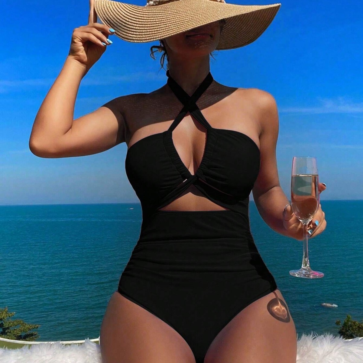 Women Swimsuit Halter Neck Sol - Suits 评论和价格