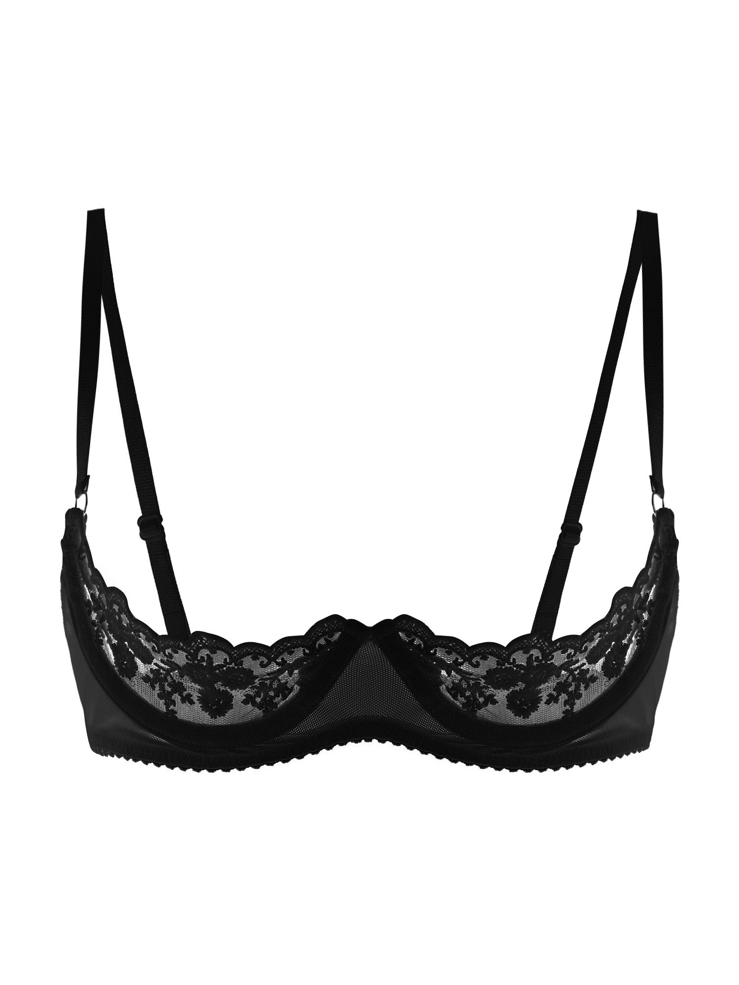 Women Sexy Open Cups Bra Sheer - Underwear 评论和价格