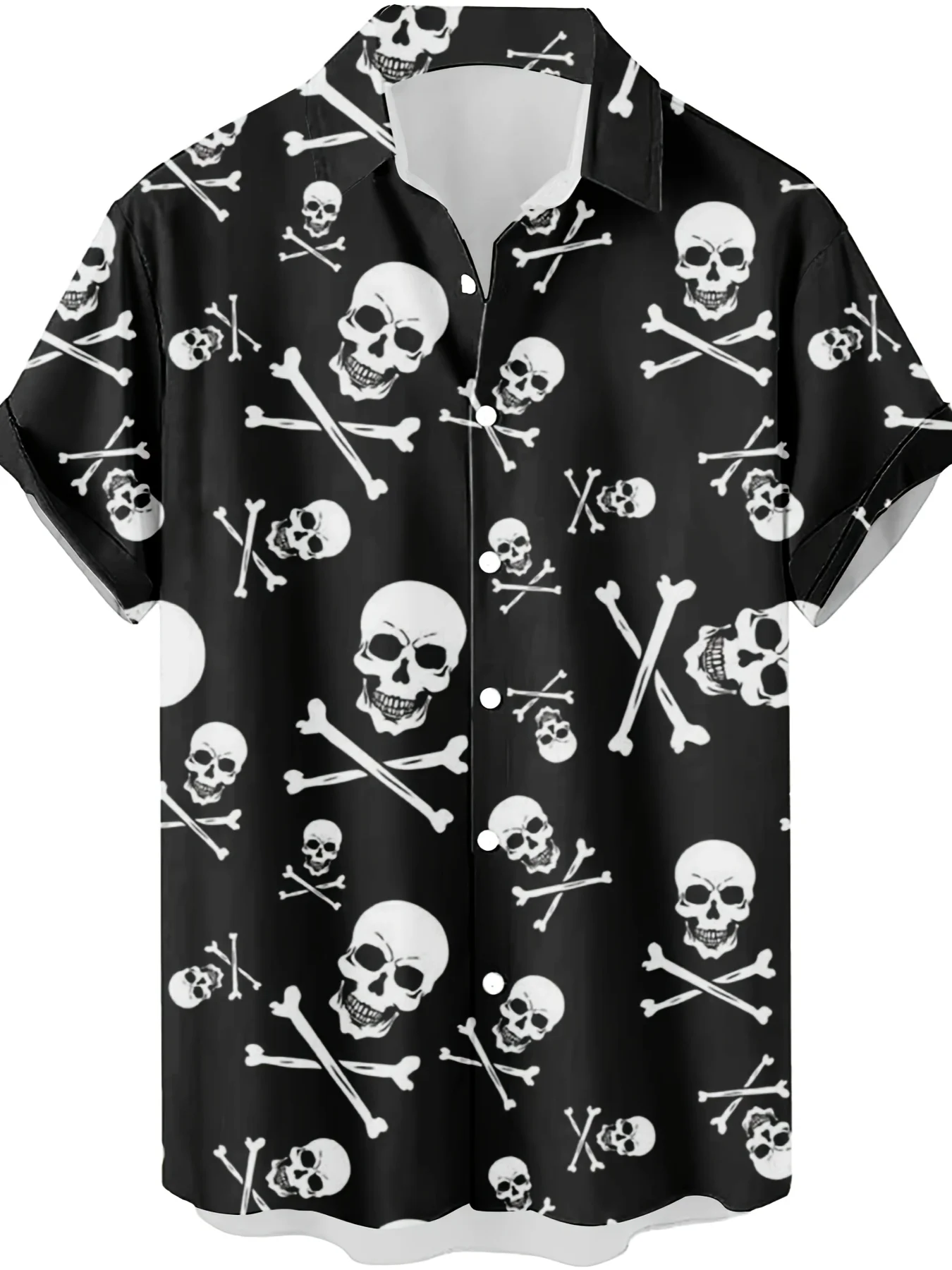 Vintage Horror Skull Crossbone - Vintage Hawaiian Floral Shirt 评论和价格