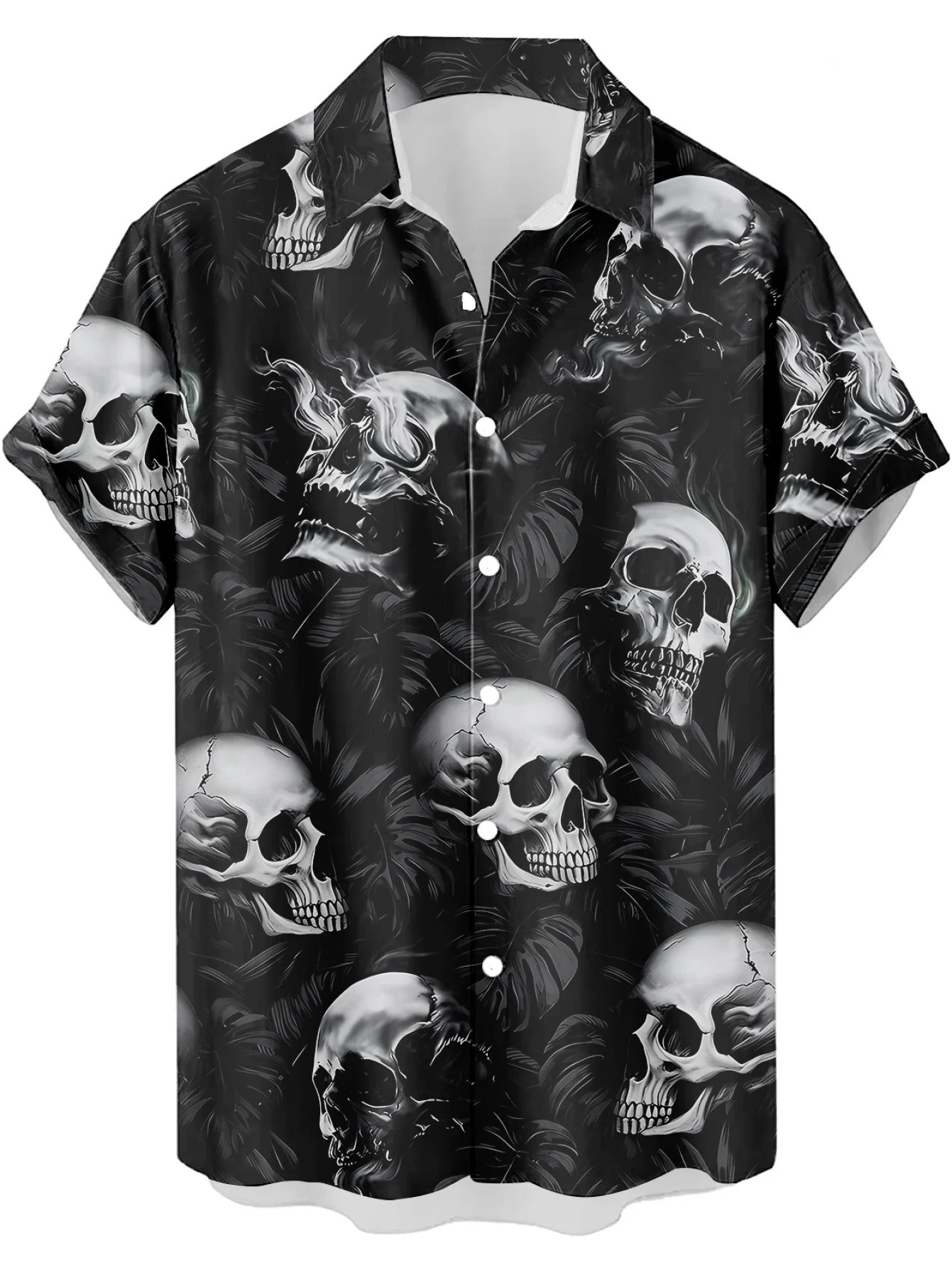 Vintage Horror Skull Crossbone - Vintage Hawaiian Floral Shirt 评论和价格