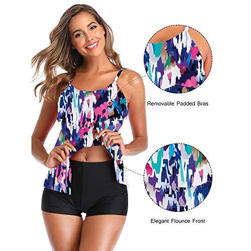 Woman Bikini Floral Print Tank - Shorts 评论和价格