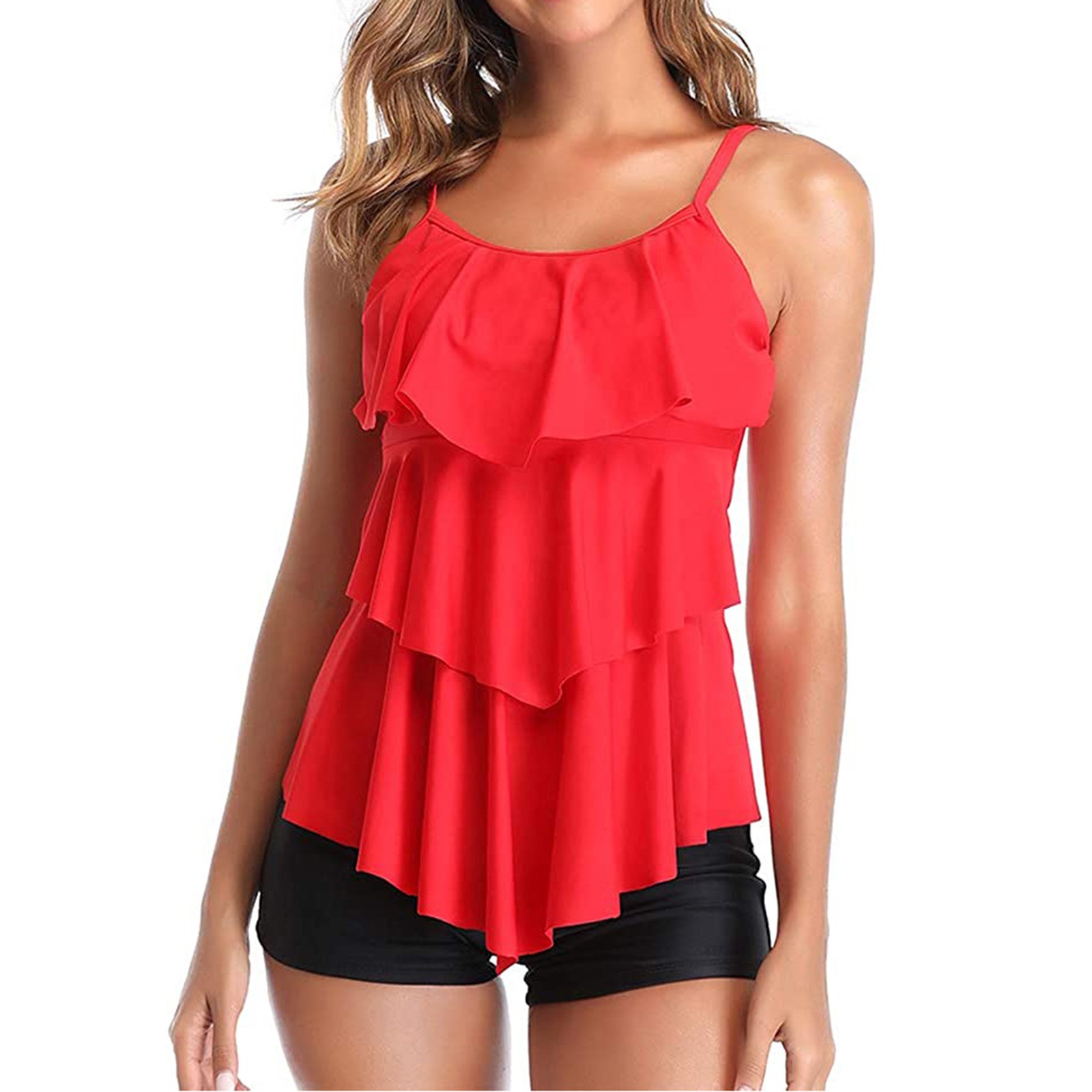 Woman Bikini Floral Print Tank - Shorts 评论和价格
