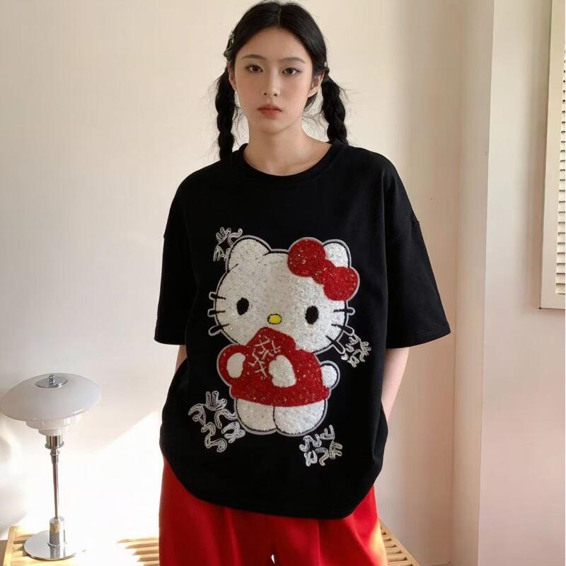 Cute Short-Sleeved Hello Kitty - T-Shirts 评论和价格
