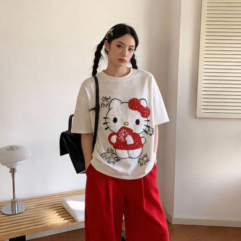 Cute Short-Sleeved Hello Kitty - T-Shirts 评论和价格