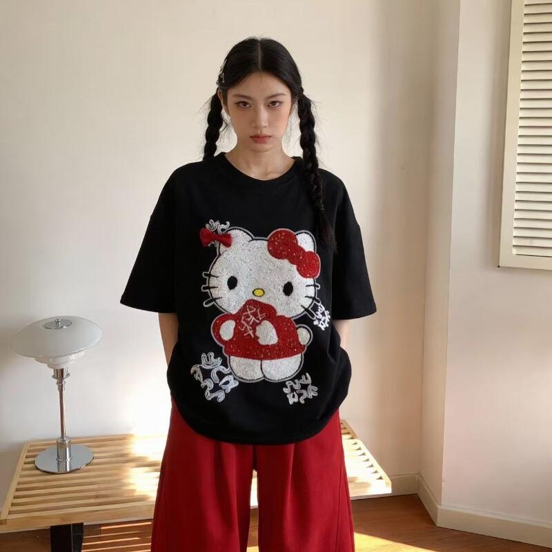 Cute Short-Sleeved Hello Kitty - T-Shirts 评论和价格