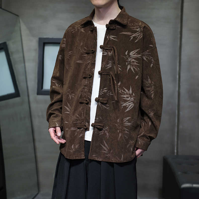 Men's Retro Corduroy Shirt Tra - Corduroy Button Up Shirt Men 评论和价格