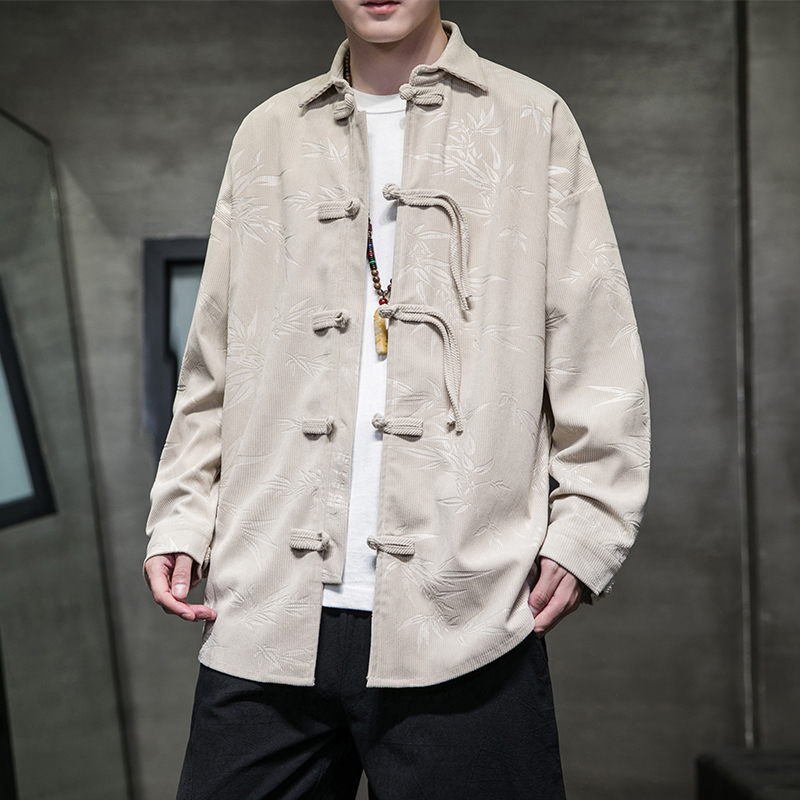 Men's Retro Corduroy Shirt Tra - Corduroy Button Up Shirt Men 评论和价格