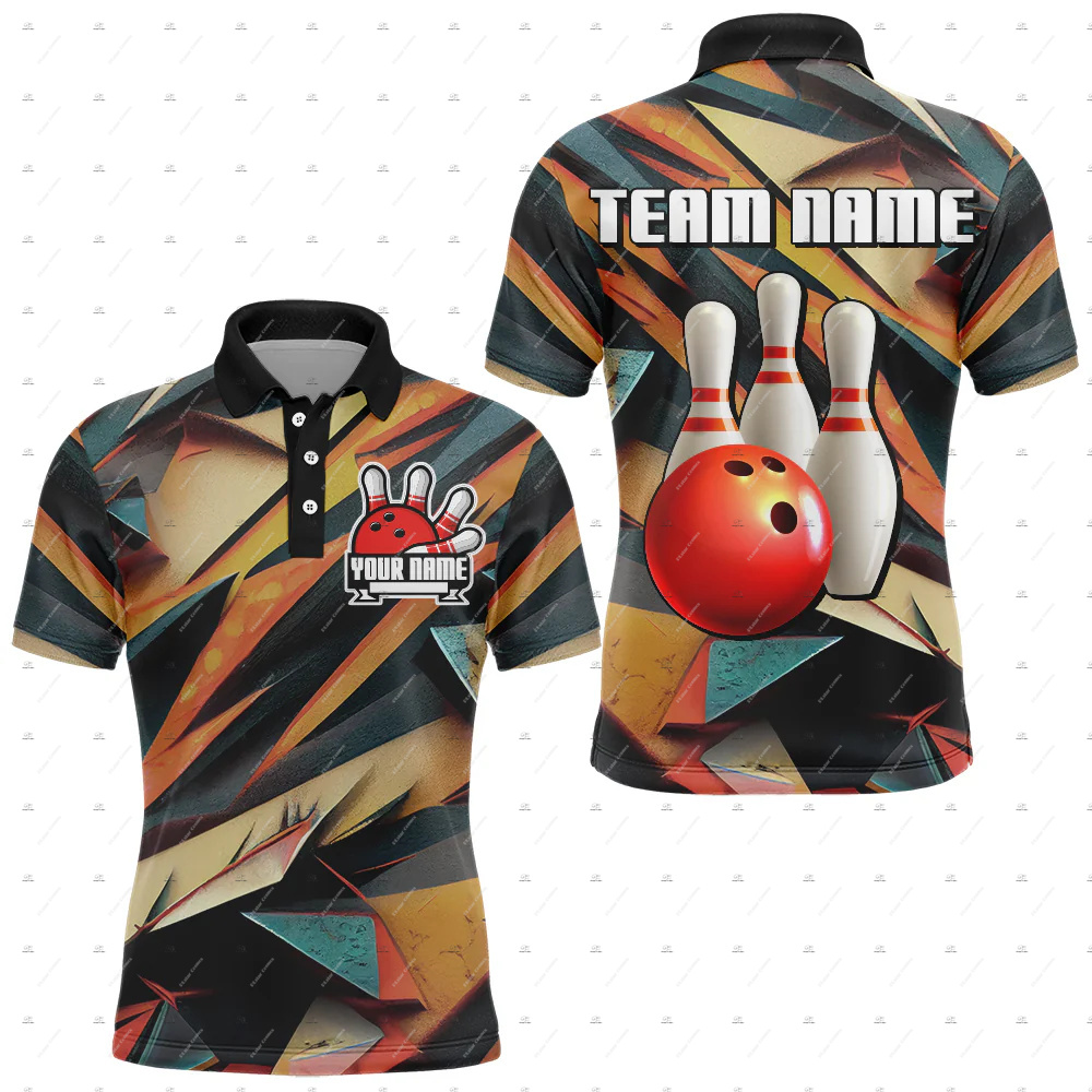 Custom Name Bowling Skull Flam - Short Sleeve Bowling Shirt Retro 评论和价格