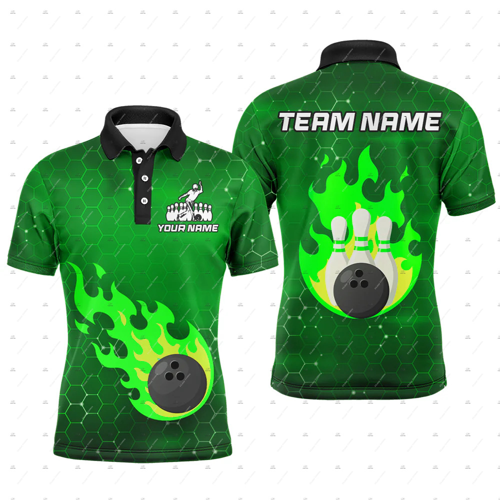 Custom Name Bowling Skull Flam - Short Sleeve Bowling Shirt Retro 评论和价格