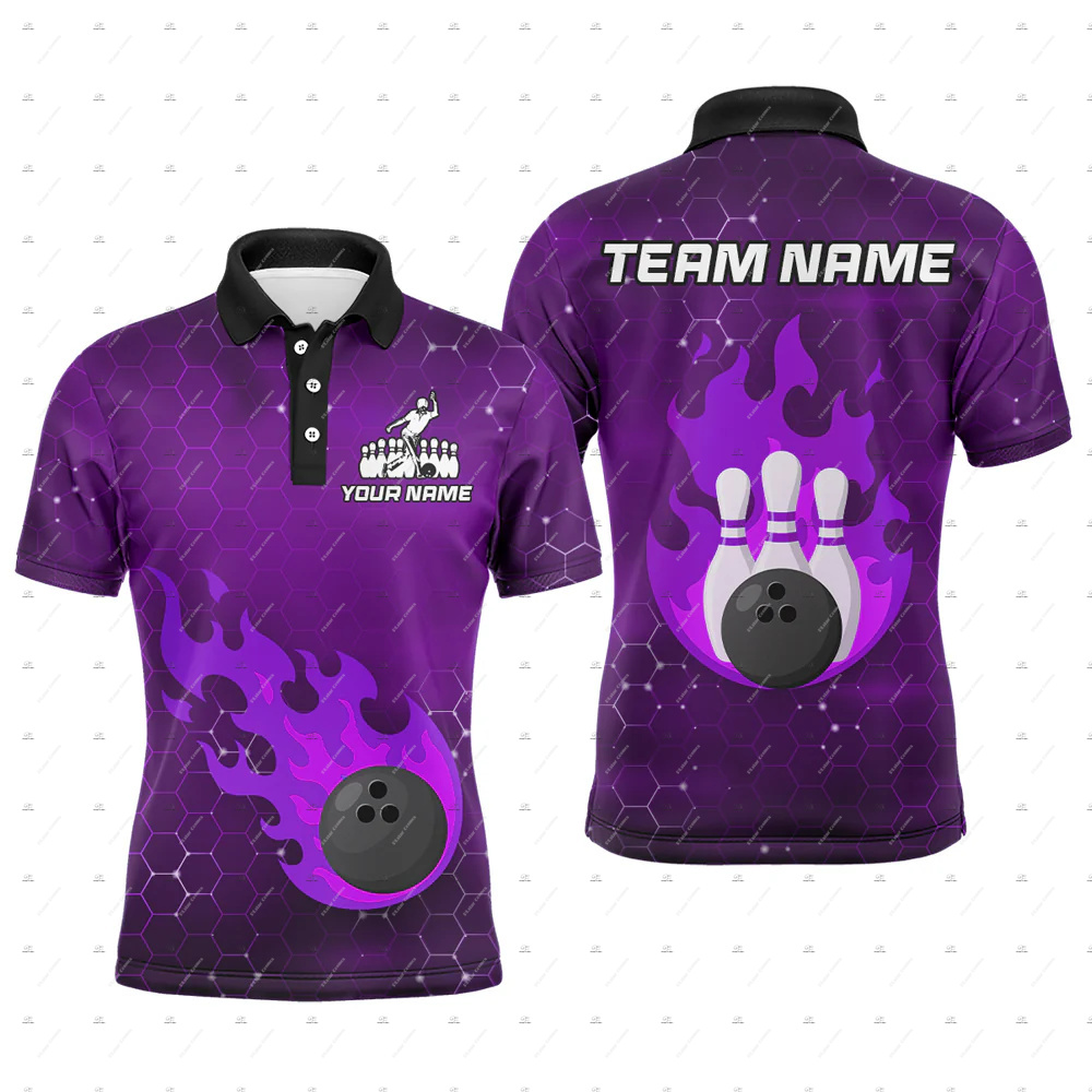 Custom Name Bowling Skull Flam - Short Sleeve Bowling Shirt Retro 评论和价格