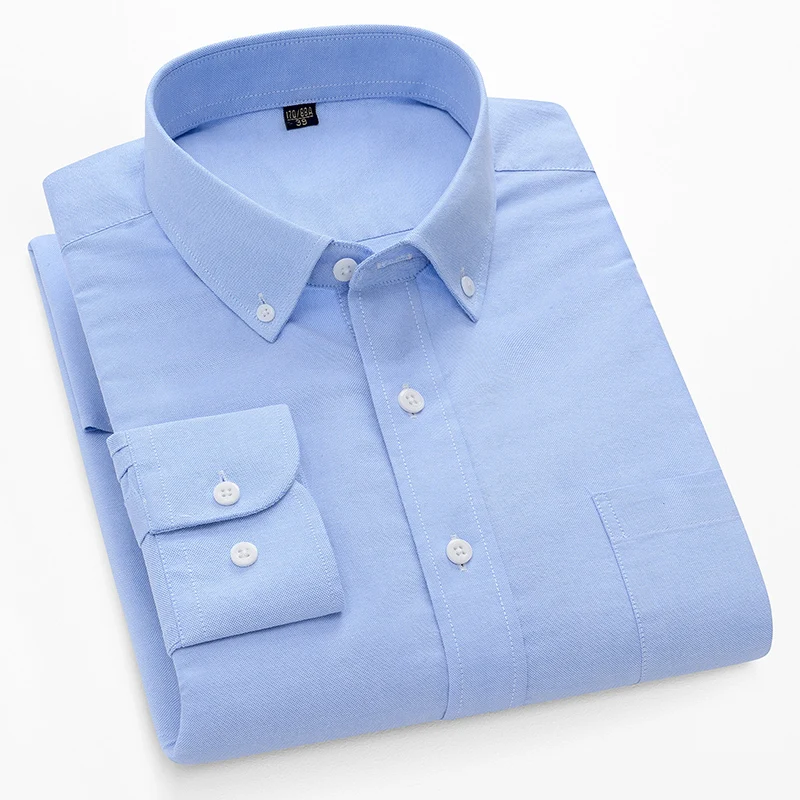 100%cotton oxford long-sleeve  - Oxford Cotton Casual Shirt Business 评论和价格
