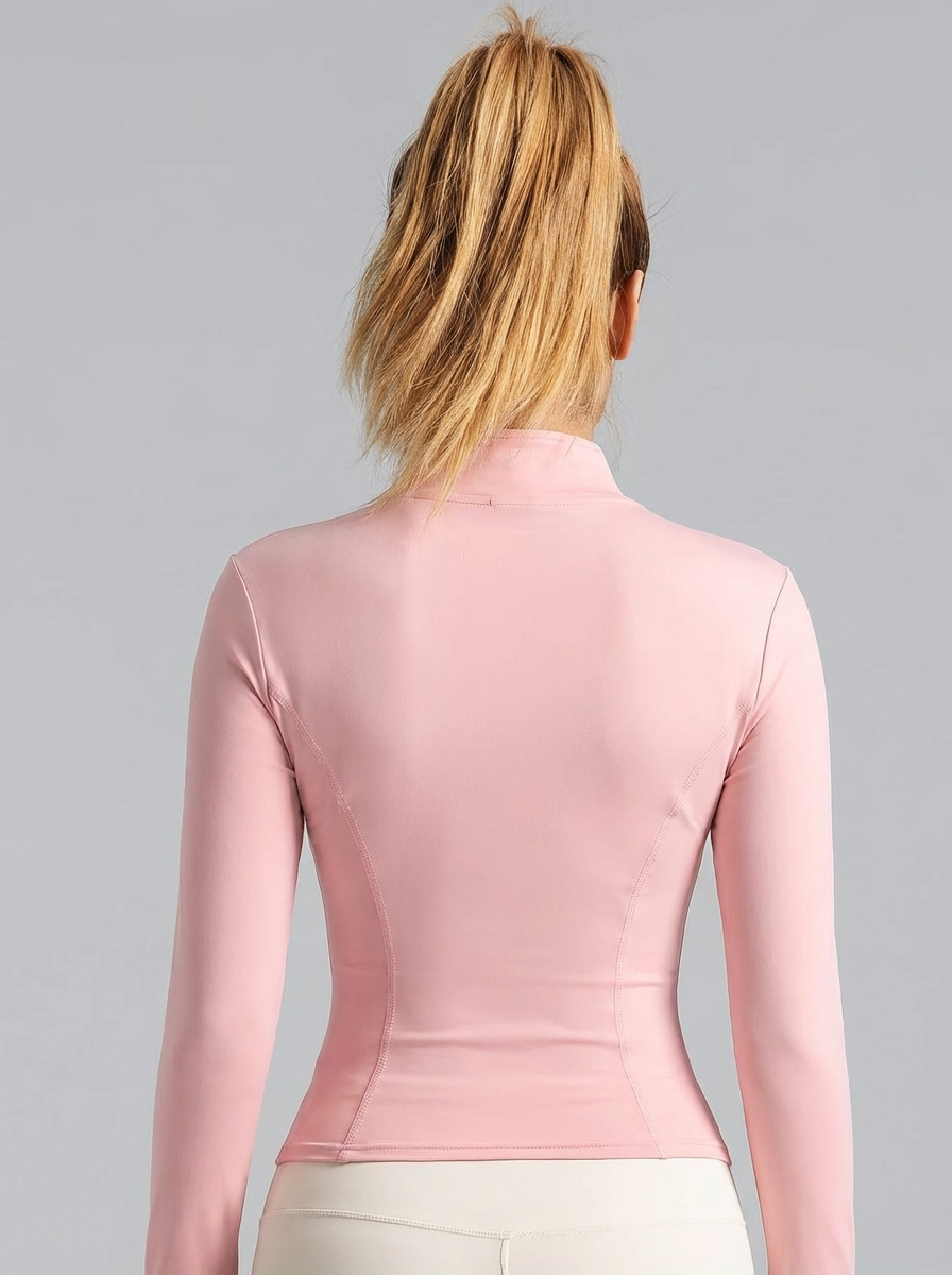 New Women Light Pink Yoga Coat - Jackets 评论和价格