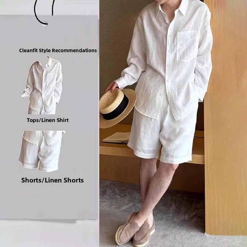 Lightweight Breathable Cotton  - Mens Linen Shirt Long Sleeve 评论和价格