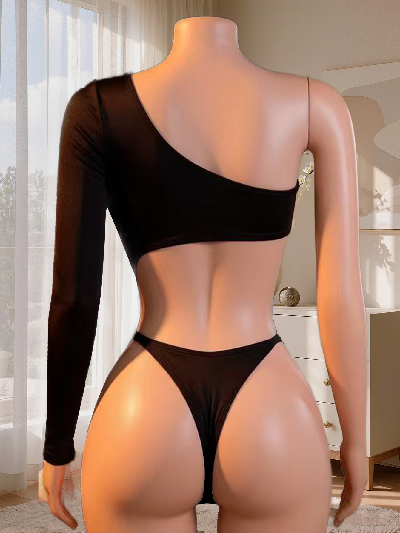 Women One Shoulder Long Sleeve - Underwear 评论和价格