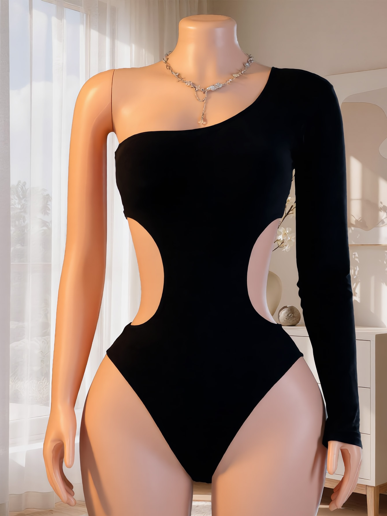 Women One Shoulder Long Sleeve - Underwear 评论和价格