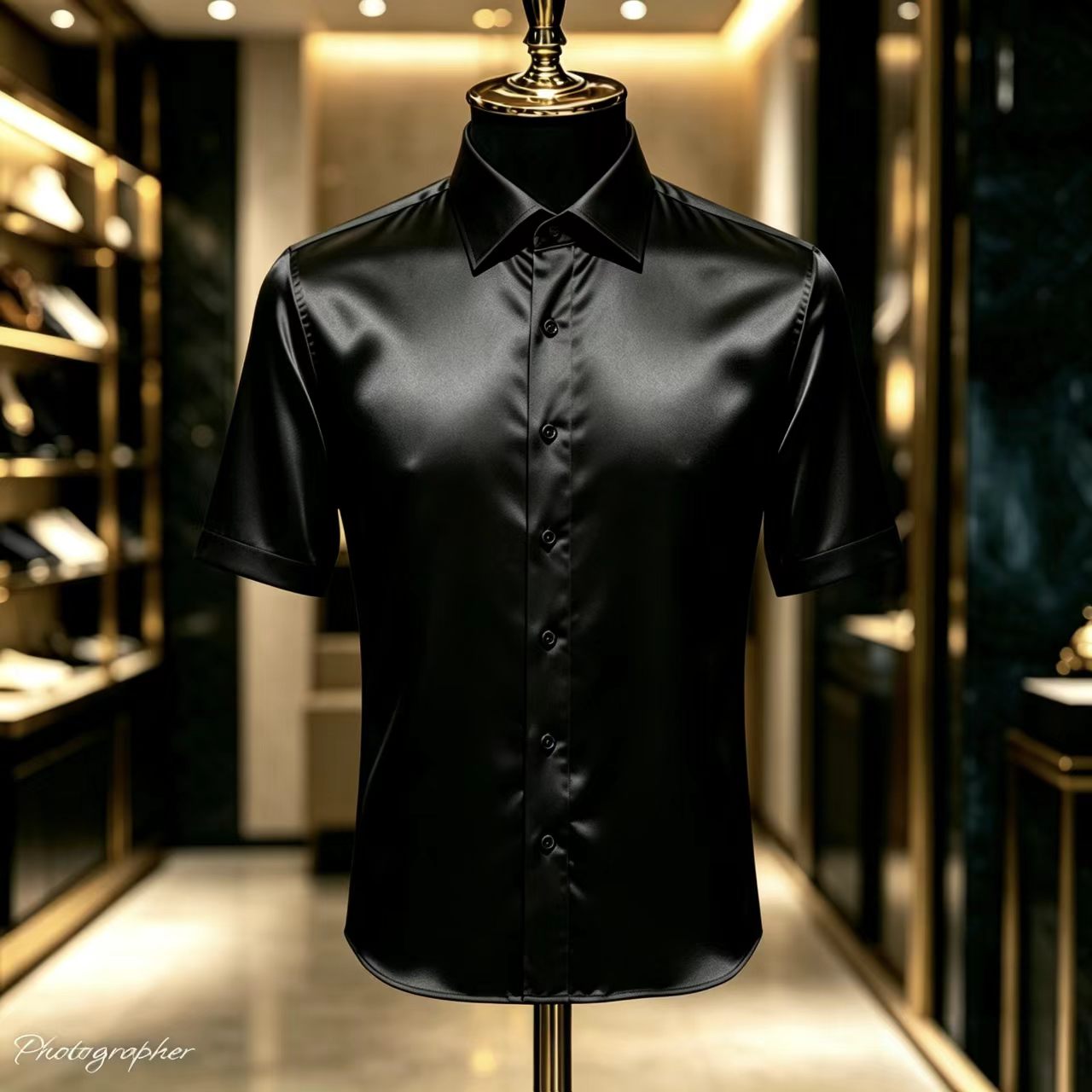 Men's Solid Color Satin Short- - Mens Satin Silk Dress Shirt 评论和价格