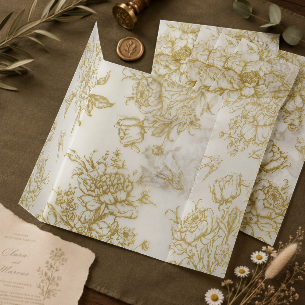 20/50pcs Vellum Wrap with Mono - Jackets 评论和价格
