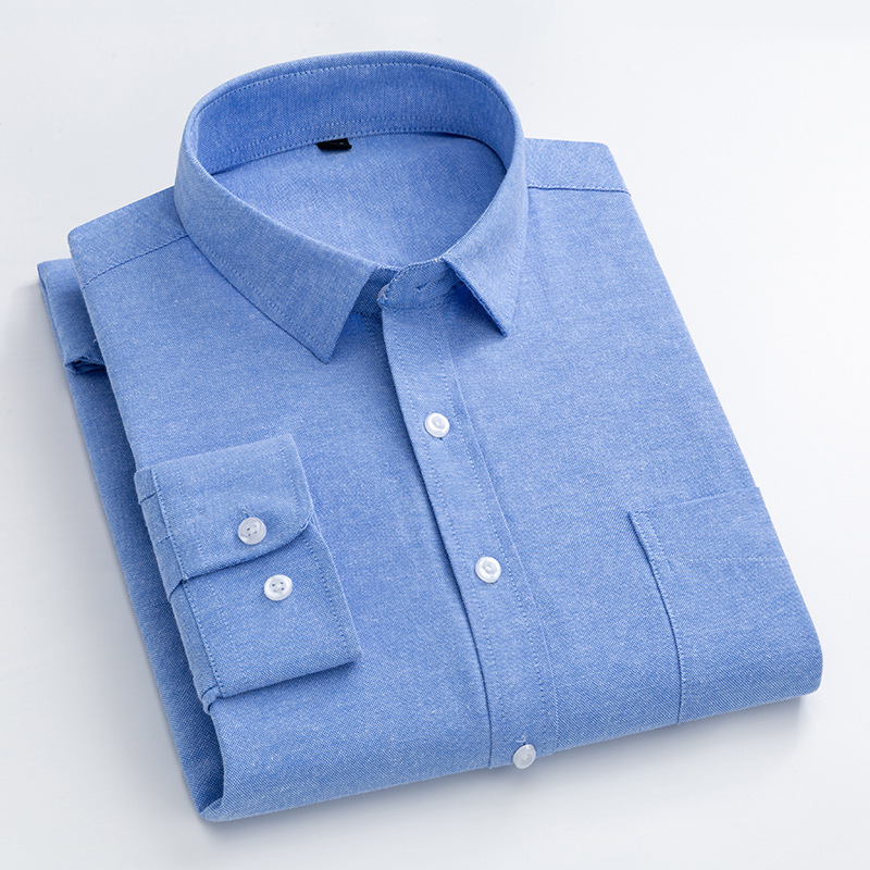Navy Blue Oxford Shirt Men's L - Oxford Cotton Casual Shirt Business 评论和价格