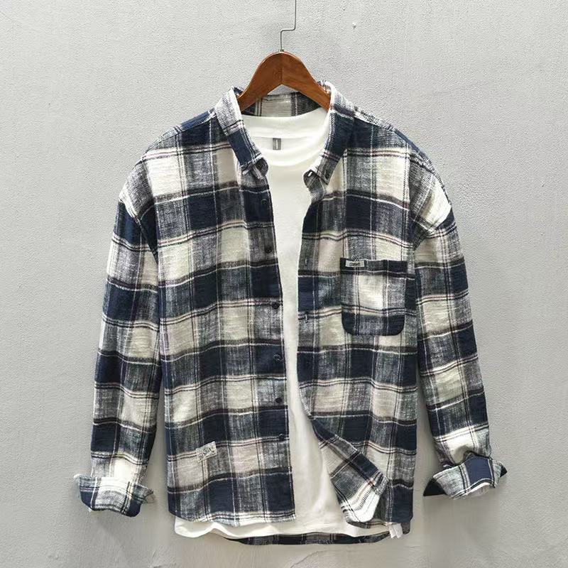 2026 Spring/Autumn New Checker - Flannel Plaid Shirt Heavy Weight 评论和价格