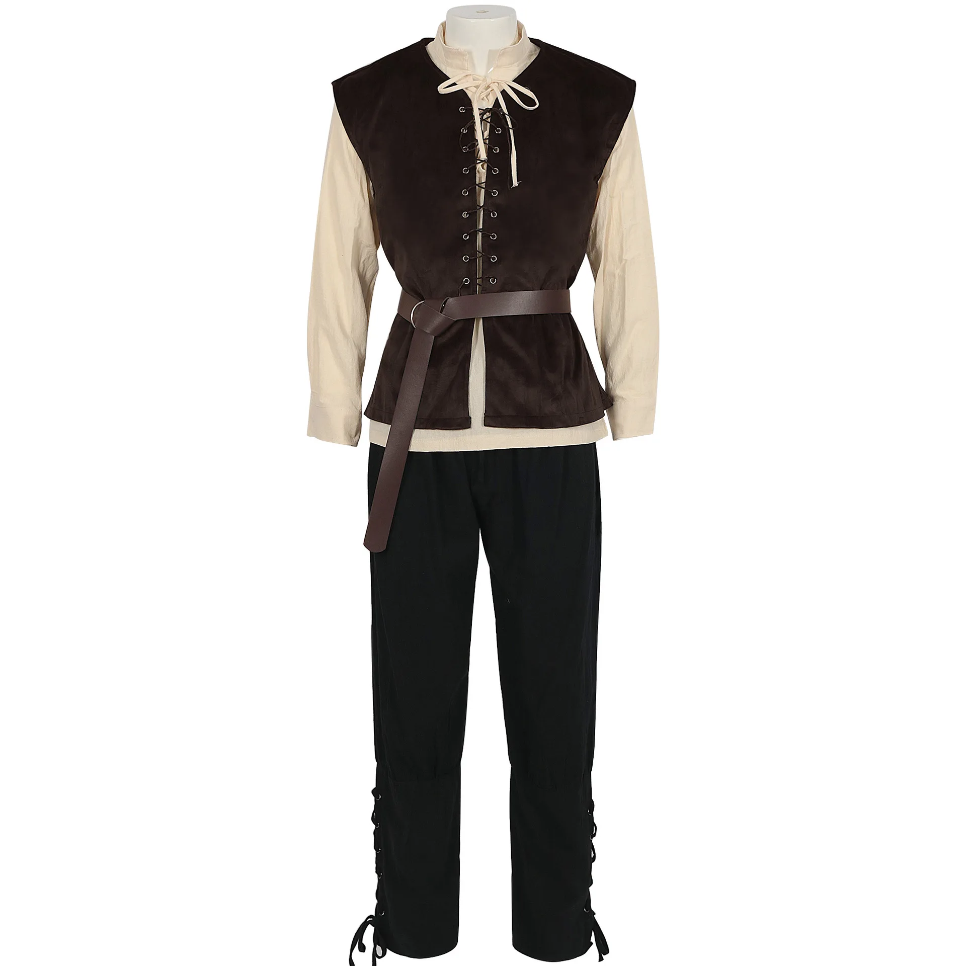 Medieval Shirts Gothic Steampu - Medieval Gothic Lace Up Pirate Shirt 评论和价格