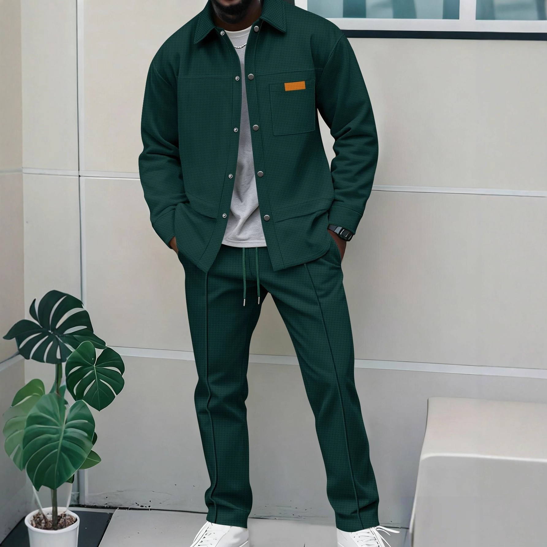 Men's Waffle Knit 2-Piece Trac - Jackets 评论和价格
