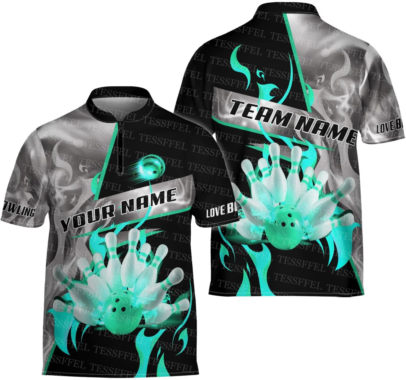 Custom Name Graffiti Flame Str - Short Sleeve Bowling Shirt Retro 评论和价格