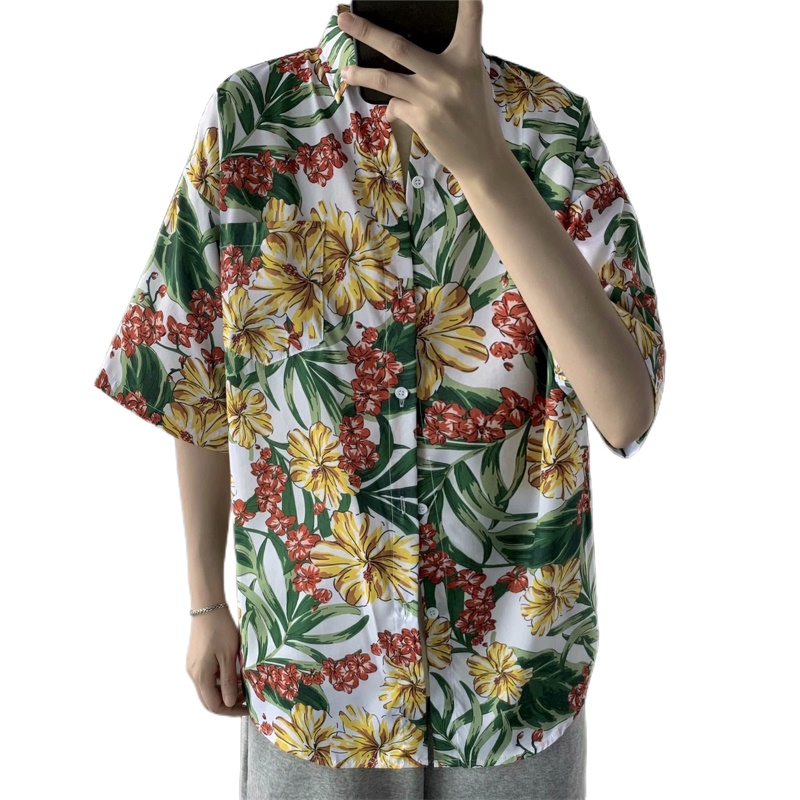 Casual Hawaiian Retro Floral P - Vintage Hawaiian Floral Shirt 评论和价格