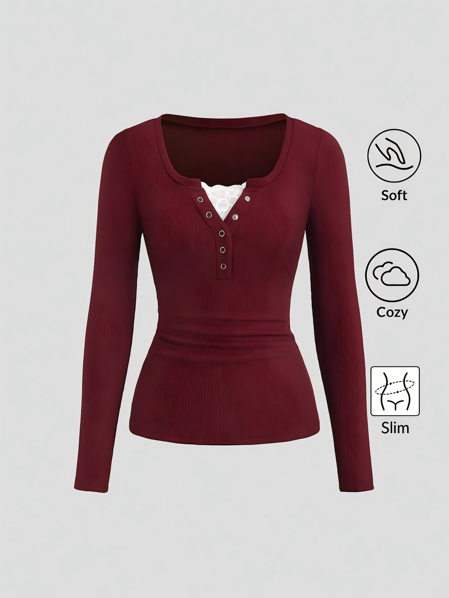 Women American Henley V Neck B - T-Shirts 评论和价格