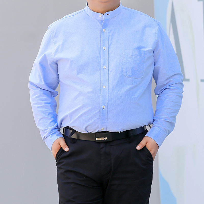 Autumn New Korean Shirt S-10XL - Mandarin Collar Formal Shirt Slim Fit 评论和价格