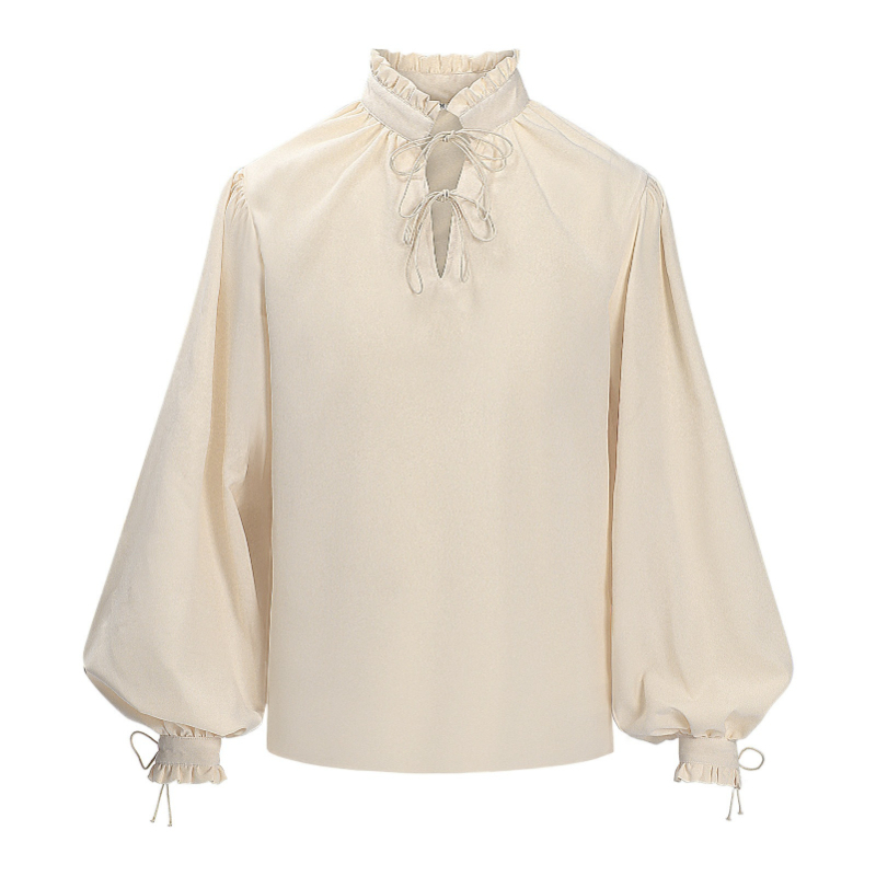 Renaissance Medieval Pirate Sh - Medieval Gothic Lace Up Pirate Shirt 评论和价格