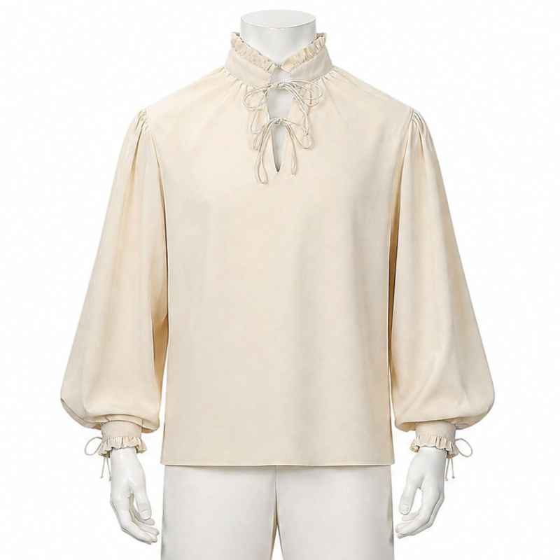 Renaissance Medieval Pirate Sh - Medieval Gothic Lace Up Pirate Shirt 评论和价格