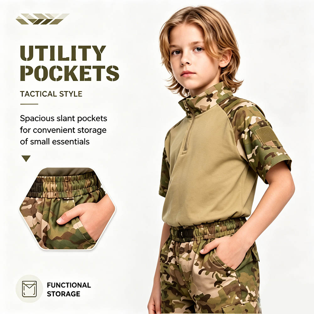 Kids Camouflage Tactical Frog  - Tactical Military Shirt Cargo 评论和价格