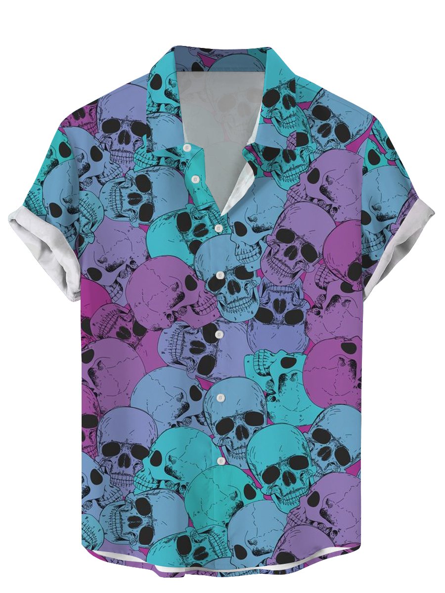 Vintage Skull Floral Men's Shi - Vintage Hawaiian Floral Shirt 评论和价格