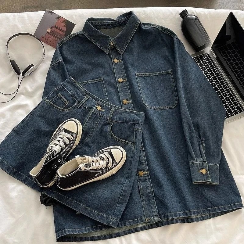 Y2K Denim Skirt Set: Vintage J - Jackets 评论和价格