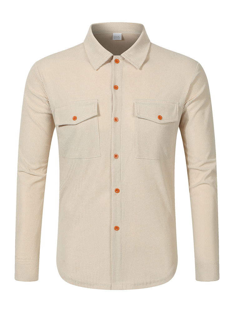 Casual Men's Corduroy Shirt Ja - Corduroy Button Up Shirt Men 评论和价格