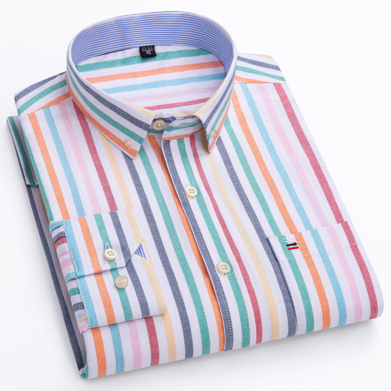 2024 Fashion Men Work Business - Oxford Cotton Casual Shirt Business 评论和价格