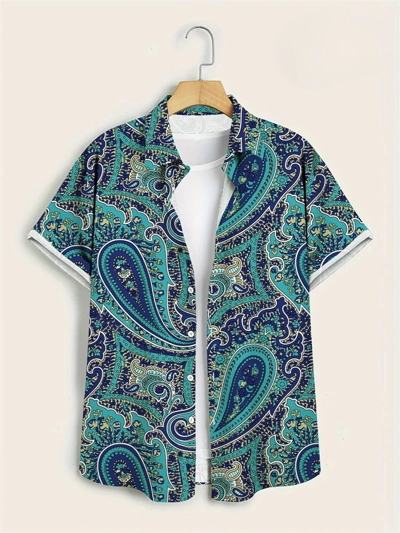Purple Base Colorful Paisley H - Vintage Hawaiian Floral Shirt 评论和价格
