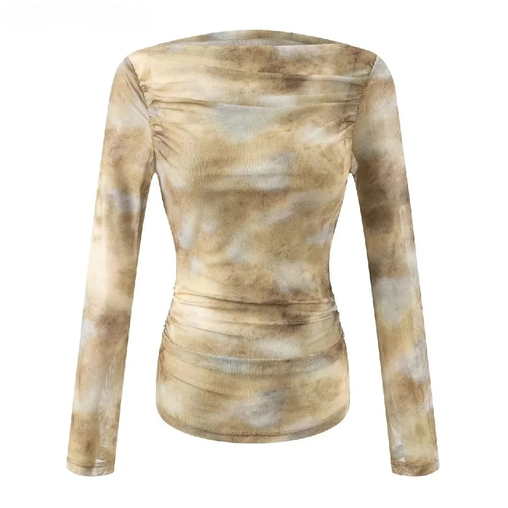 2025 Sexy Tie-Dye Print Ruched - T-Shirts 评论和价格
