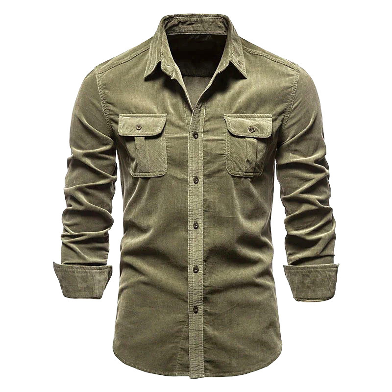 Men's New Corduroy Shirt Cotto - Corduroy Button Up Shirt Men 评论和价格