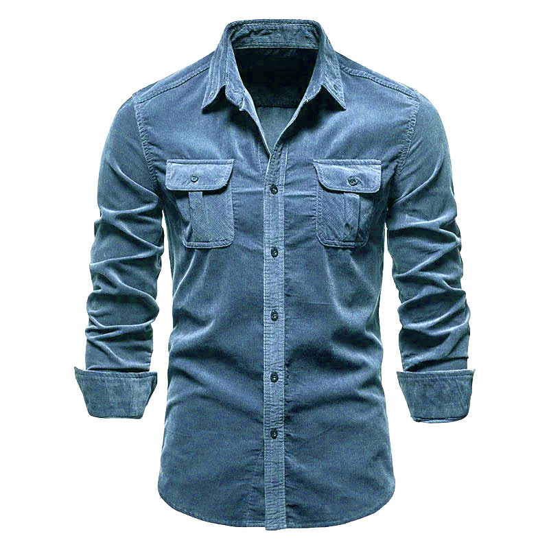 Men's New Corduroy Shirt Cotto - Corduroy Button Up Shirt Men 评论和价格